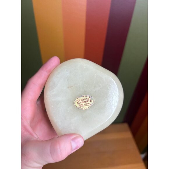 Alabaster Stone marble design trinket dish jewellery box hand carved Italy - Picture 4 of 7